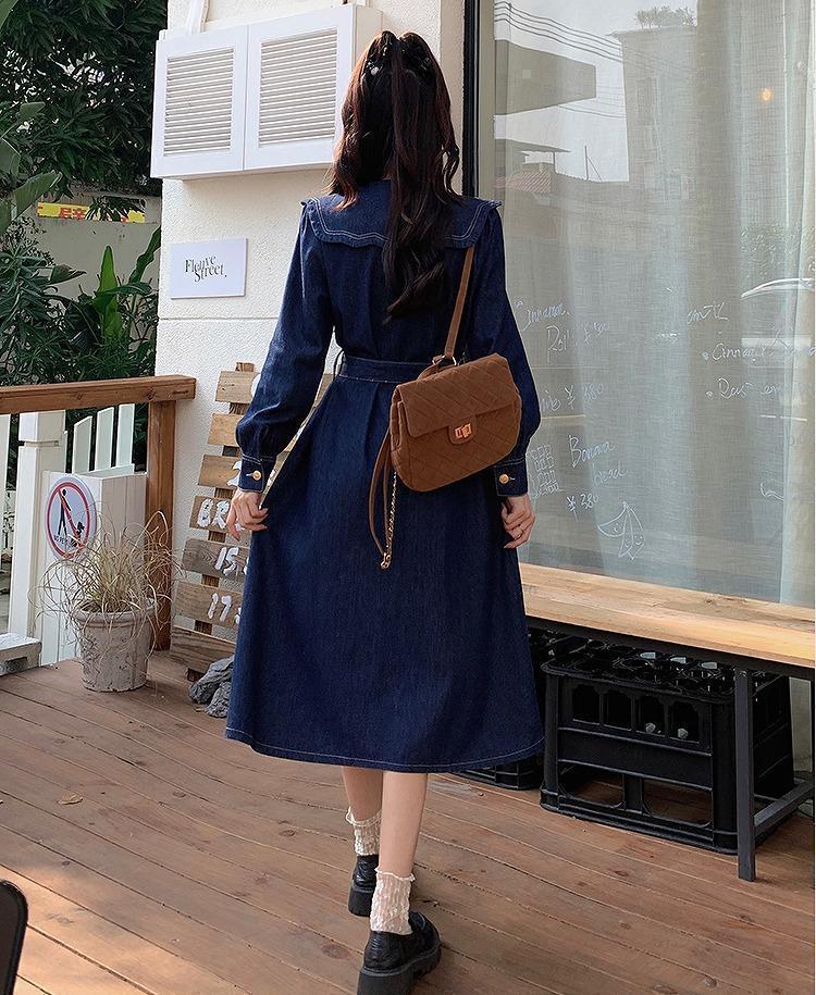 大きいサイズ レディース 秋　冬 デニム　ワンピース　新品 長袖　春