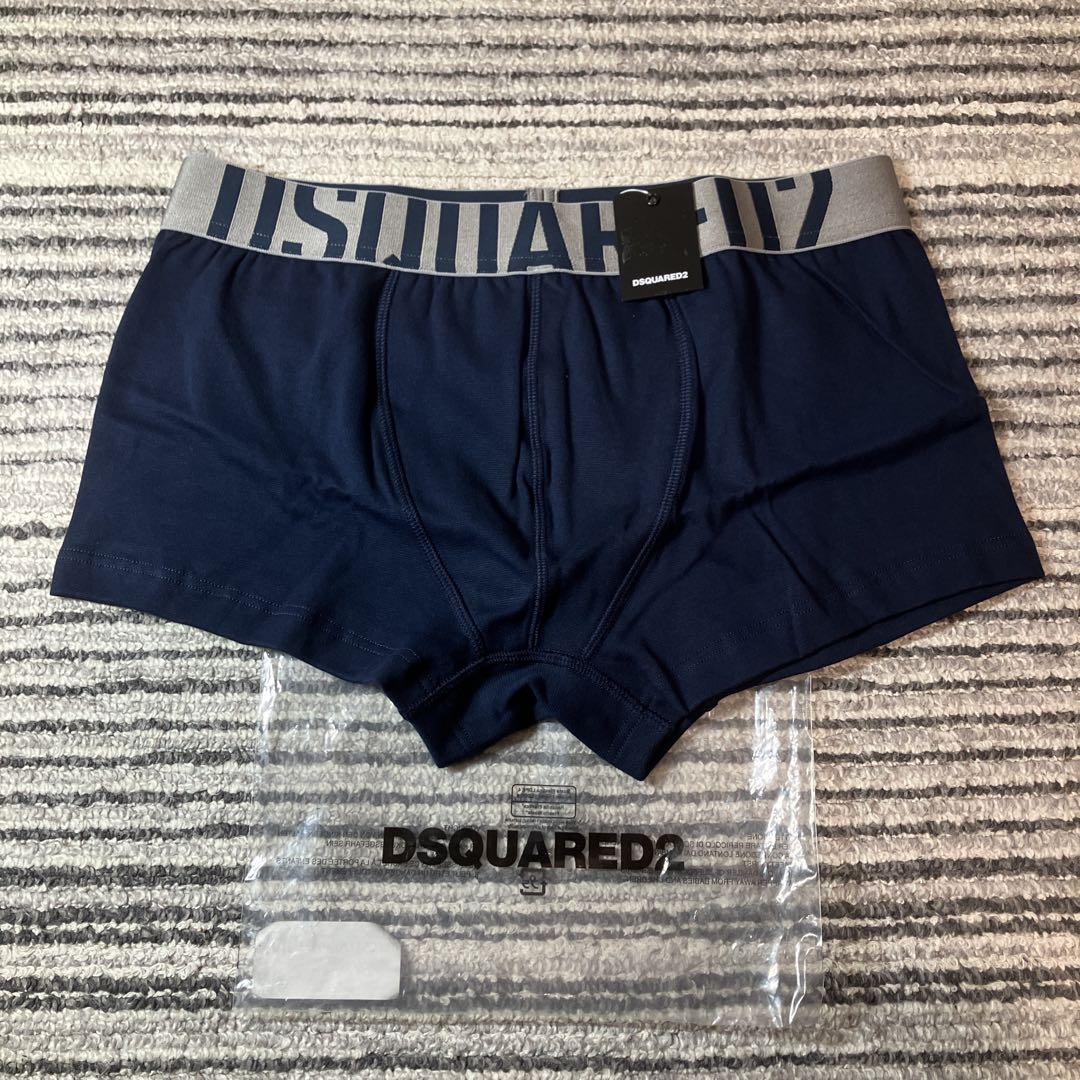 ◎国内即発◎クーポン有◎DSQUARED2 ボクサーパンツ ロゴ 未使用品】DSQUARED2 ロゴ ボクサーパンツ ネイビー Mサイズ