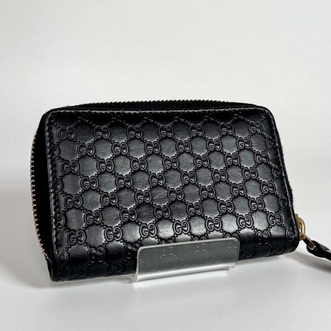 GUCCI カードケース コインケース マイクロシマ GG 黒 ブラック