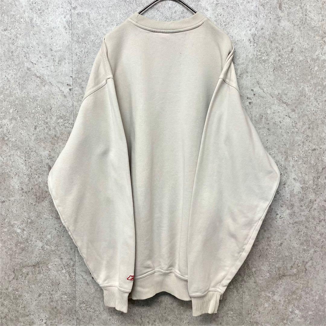 【希少クリームカラーXL☆US輸入90s】リーボック 刺繍スウェットトレーナー