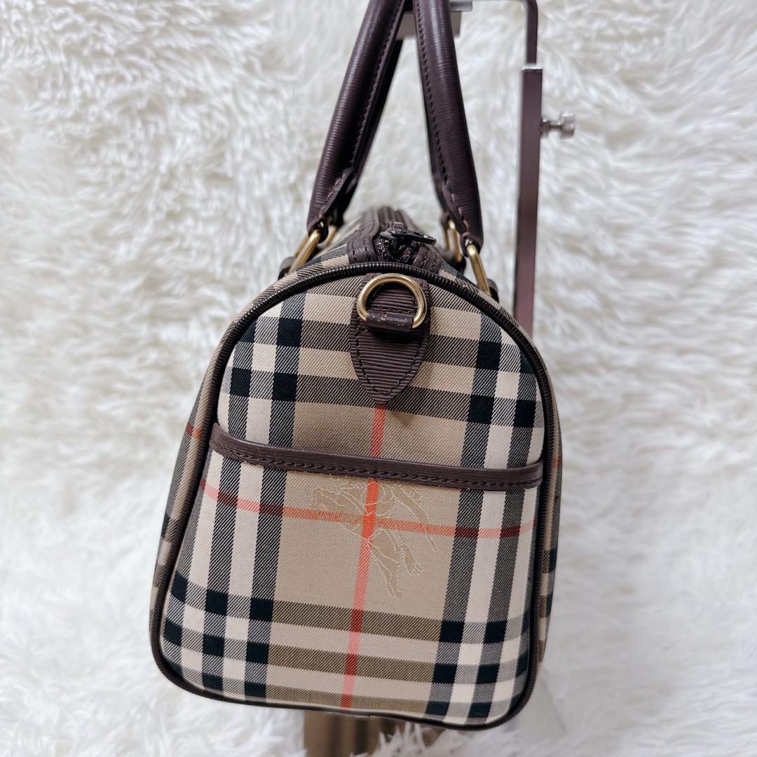 美品✨バーバリー ノバチェック ボストンバッグ シャドーホース キャンバス 自立 BURBERRY - バーバリー ノバチェック シャドーホース ボストン