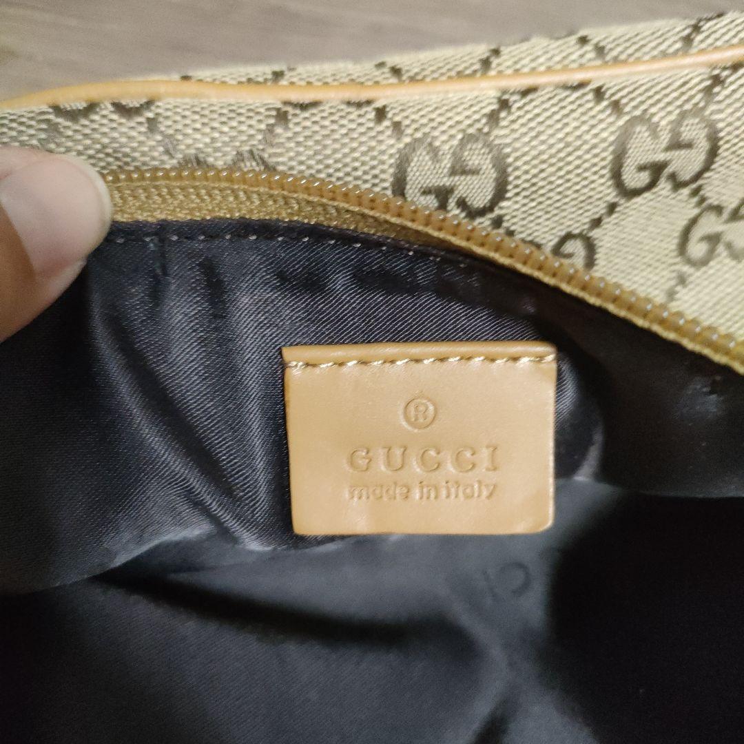 GUCCI ベージュキャンバスハンドバッグ GUCCI ベージュキャンバスハンドバッグ