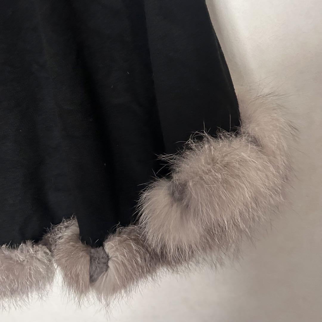 サガファー　saga furs レディース　カシミヤ　ポンチョ　ラビット　コート
