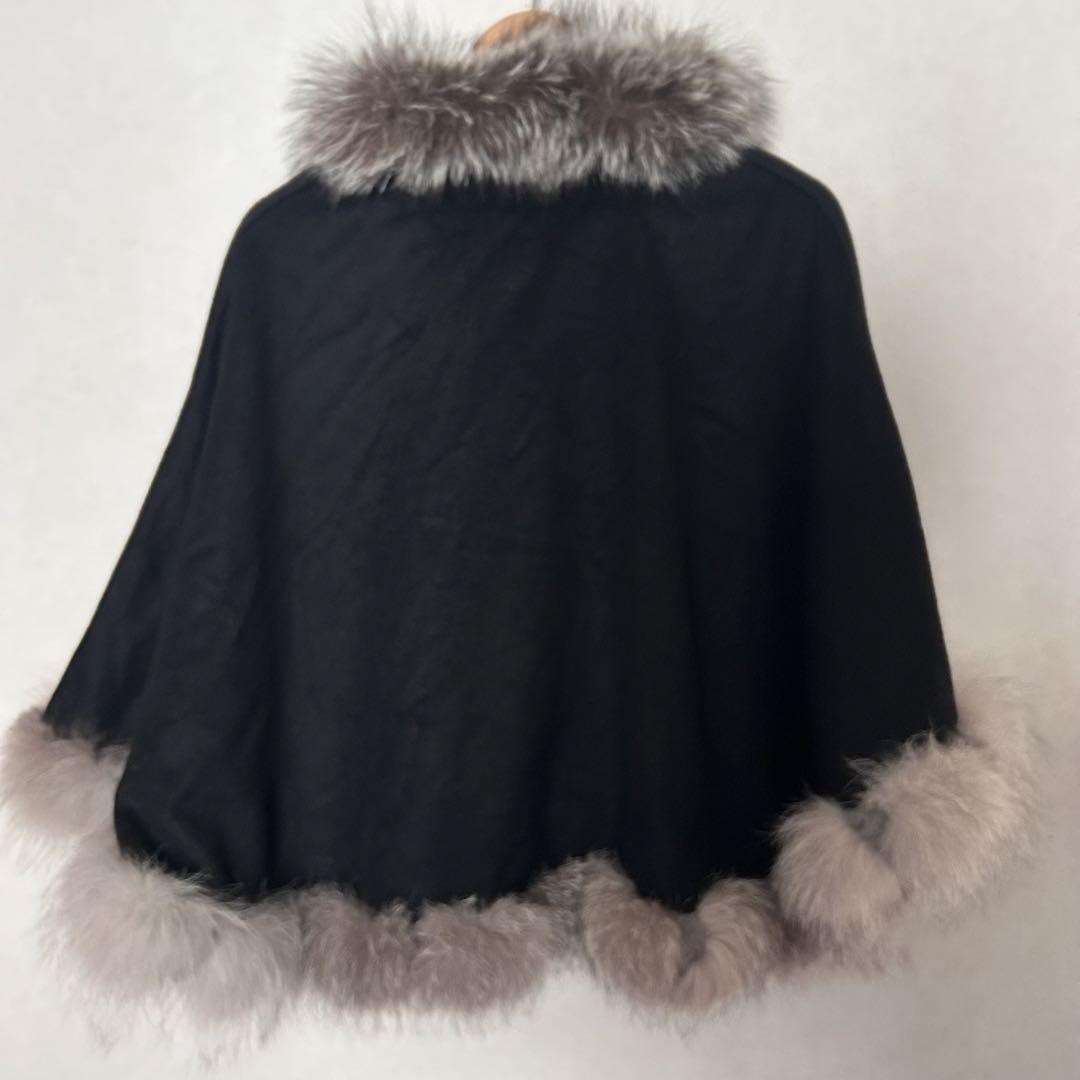 サガファー　saga furs レディース　カシミヤ　ポンチョ　ラビット　コート