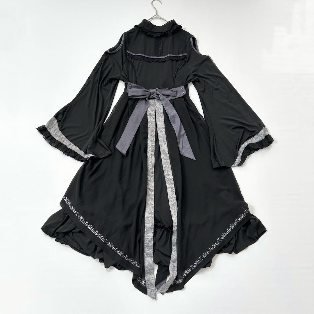 人気海外ブランドアイテム｜ファッション通販 美品 1401y オッズオネスト 紫 黒 花柄ゴスロリジップワンピース コスプレ衣装