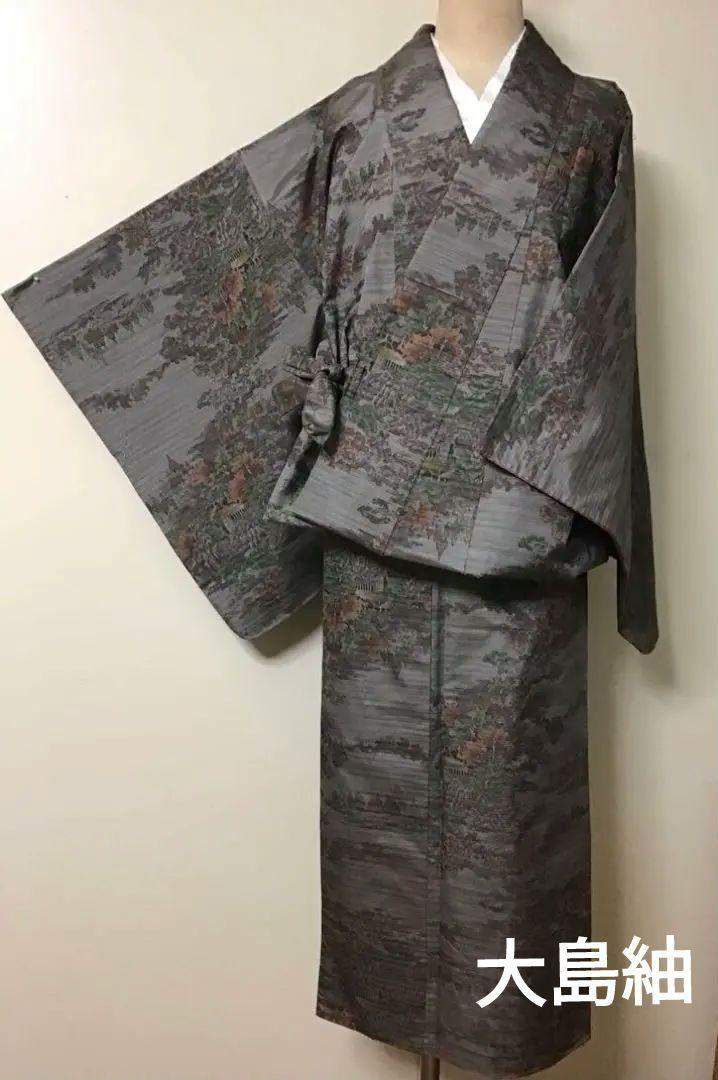 半額 50％OFFの通販 大島紬のお着物で作製 二部式着物 着物・浴衣