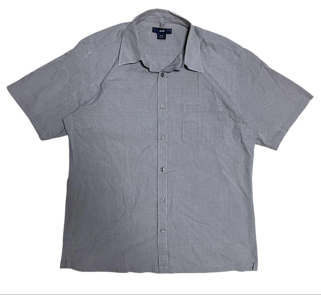 00s OLD GAP チェック半袖シャツ グレー グラフチェック