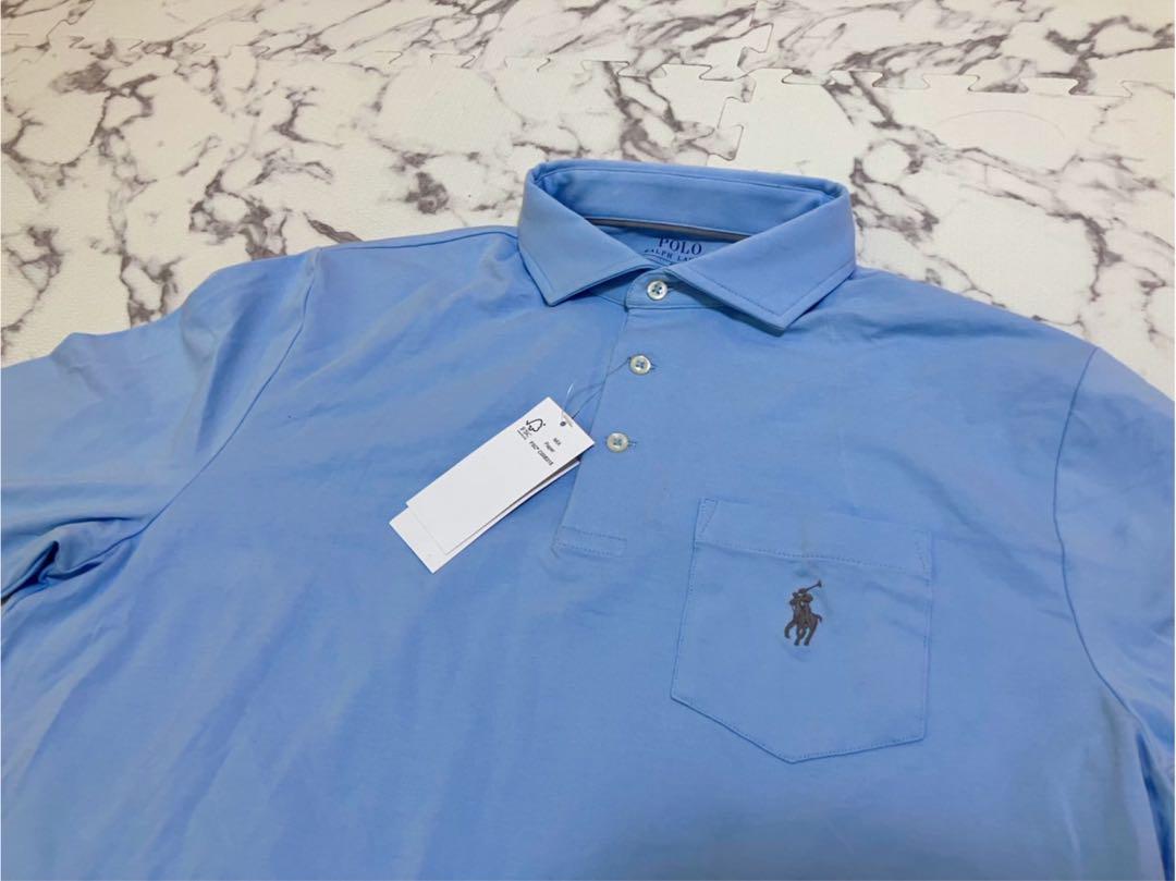 【新品未使用】POLO RALPH LAUREN 長袖ポロシャツ ライトブルーM