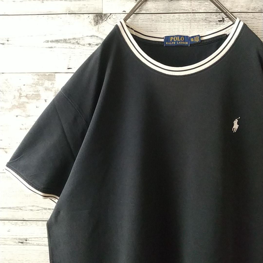 希少サイズ☆ポロラルフローレン 刺繍ロゴ 鹿の子地 リンガーT Tシャツ 3L