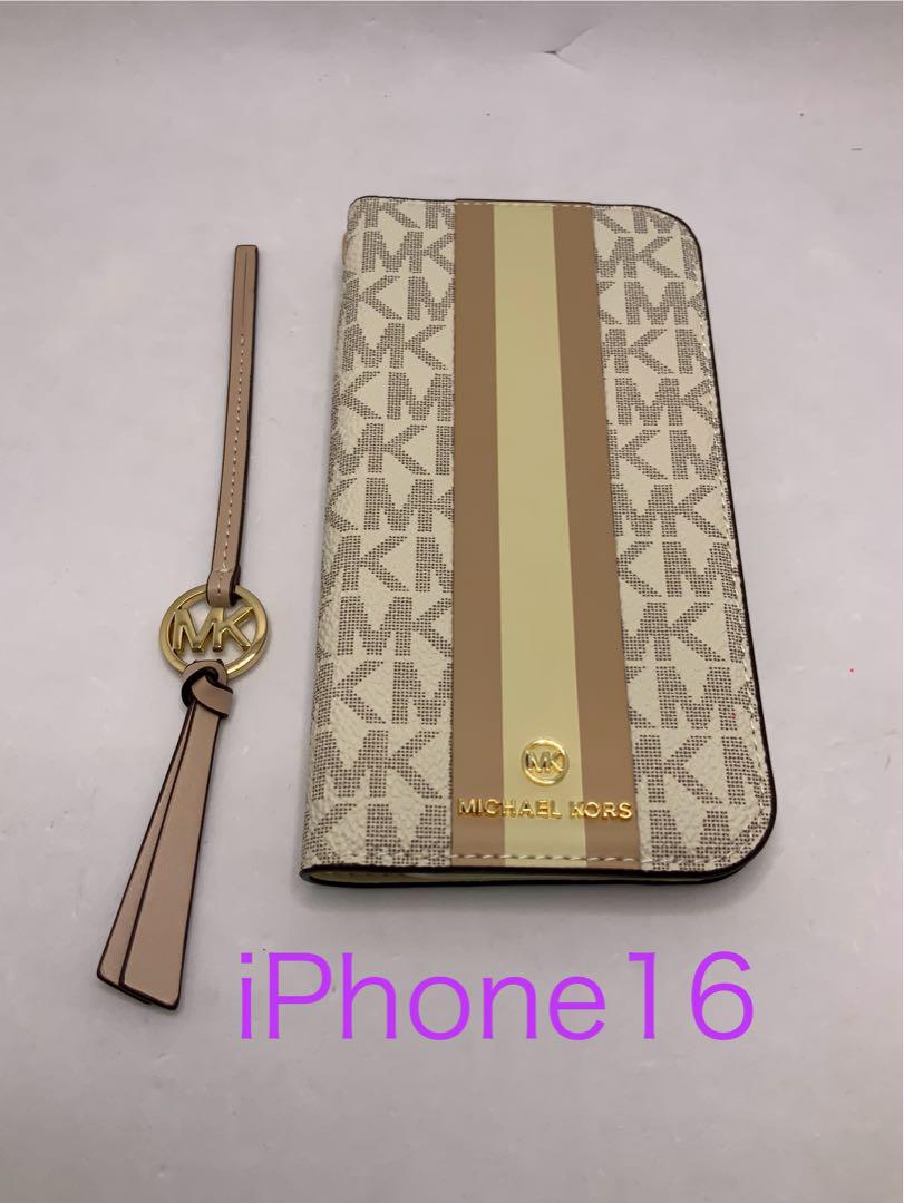 【箱無し新品】 マイケルコース iPhone 16 手帳型ケース　ストラップ