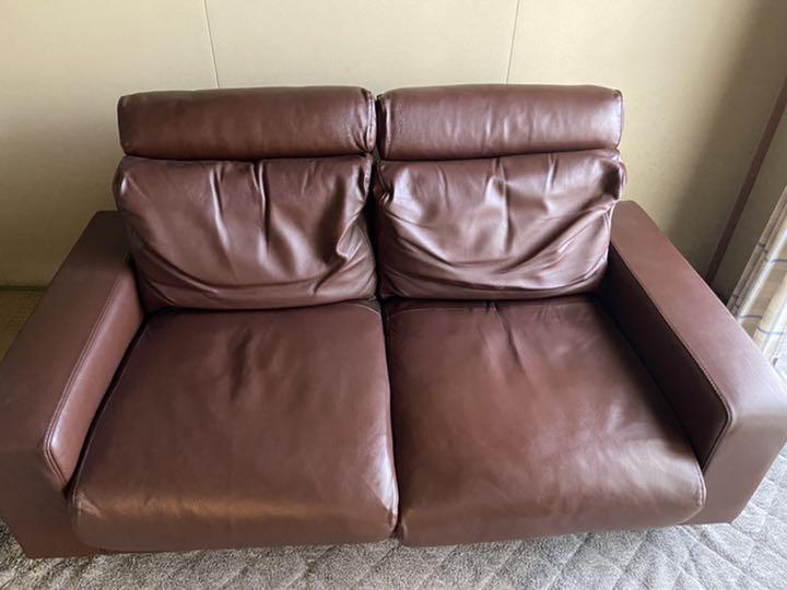 送料無料得価 無印良品 ソファ 2シーター 茶 ヘッドレスト付 YWFMT-m59186905010 高品質最新作