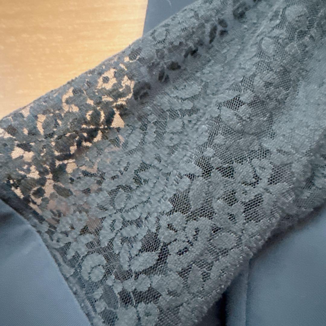 BY DRESS レース6分袖タイトロングドレス