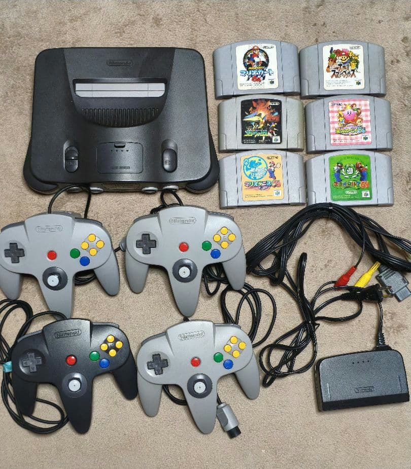 Nintendo64 本体 コントローラー4つ ゲーム付き 動作 済Nintendo 64