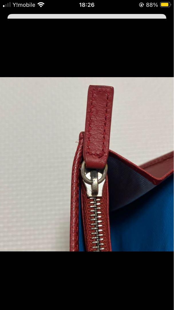 未使用　BVLGARI ブルガリ ロゴクリップ　レザー長財布　ルビー