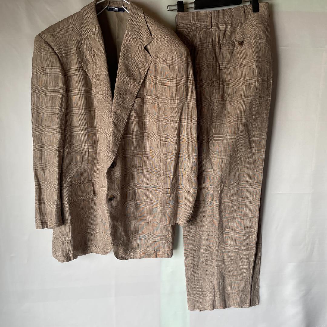 RALPH LAUREN スーツ パンツ セットアップ リネン 麻 ベージュ L RALPH LAUREN スーツ パンツ セットアップ リネン 麻 ベージュ L