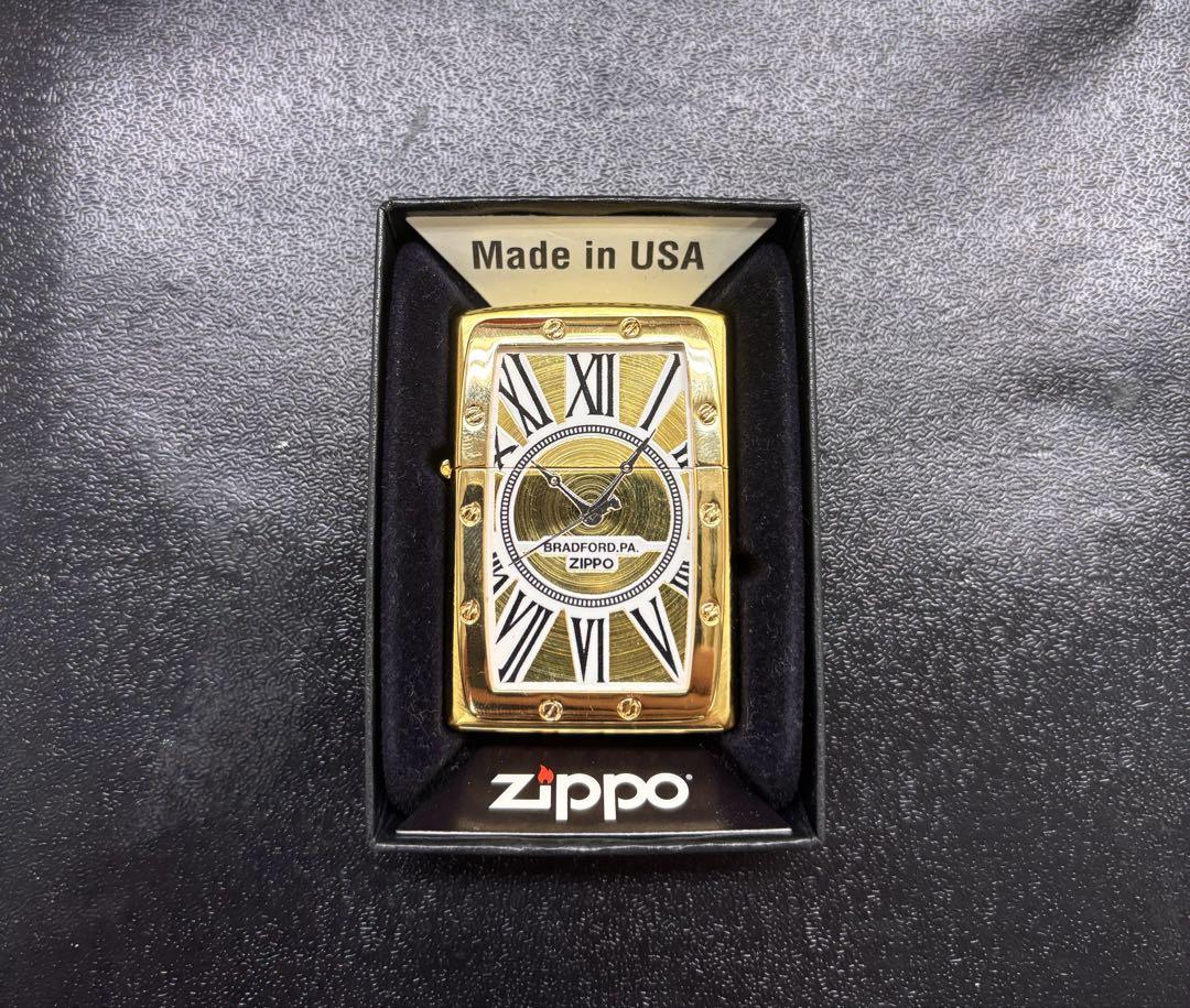 ZIPPO 腕時計　ジッポー　Watch face ベゼル型　文字盤　ゴールド