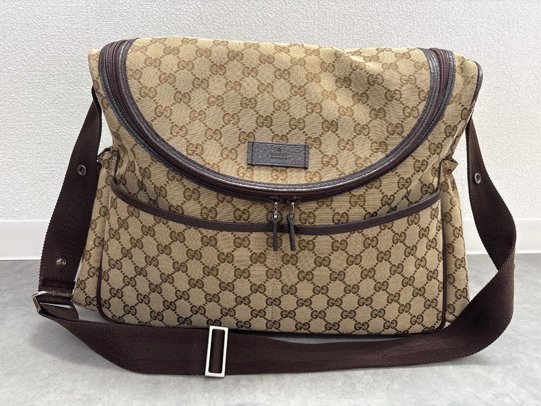 【極希少】GUCCI マザーズバッグ ショルダーバッグ GGキャンバス 大容量