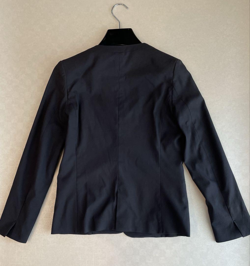 【新品】PLST プラステ 洗える♡ノーカラージャケット ネイビー XS PLST - 新品♪PLST プラステ ノーカラージャケット ネイビー 紺