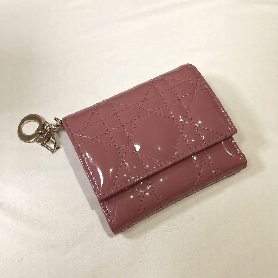 5年保証』 カナージュ 三つ折り財布 美品 Dior レディディオール