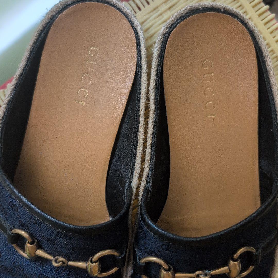関税・送料込み【GUCCI】ホースビット エスパドリーユ ホースビット付き ウィメンズ フラットフォーム エスパドリーユ