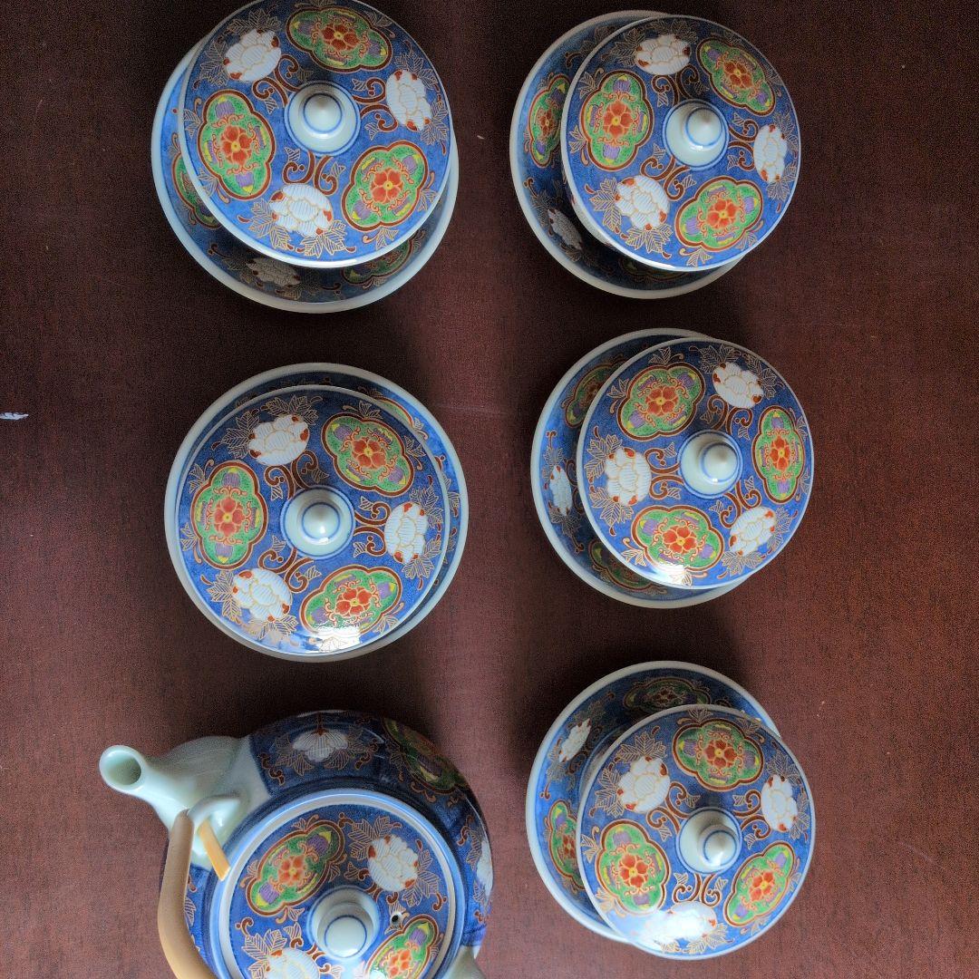 急須と茶碗セット 陶器製 花柄 - メルカリ