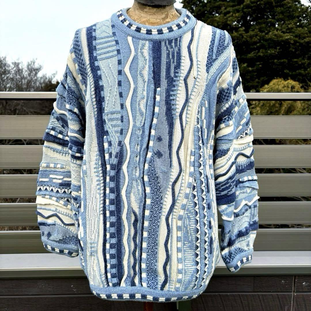 立体編み 総柄