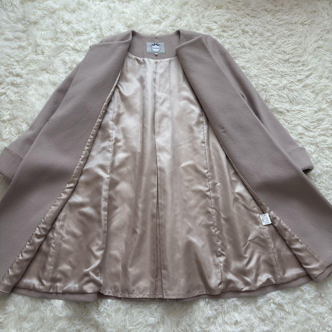 試着のみリランドチュール 定価5万円 Aラインコートフォックス