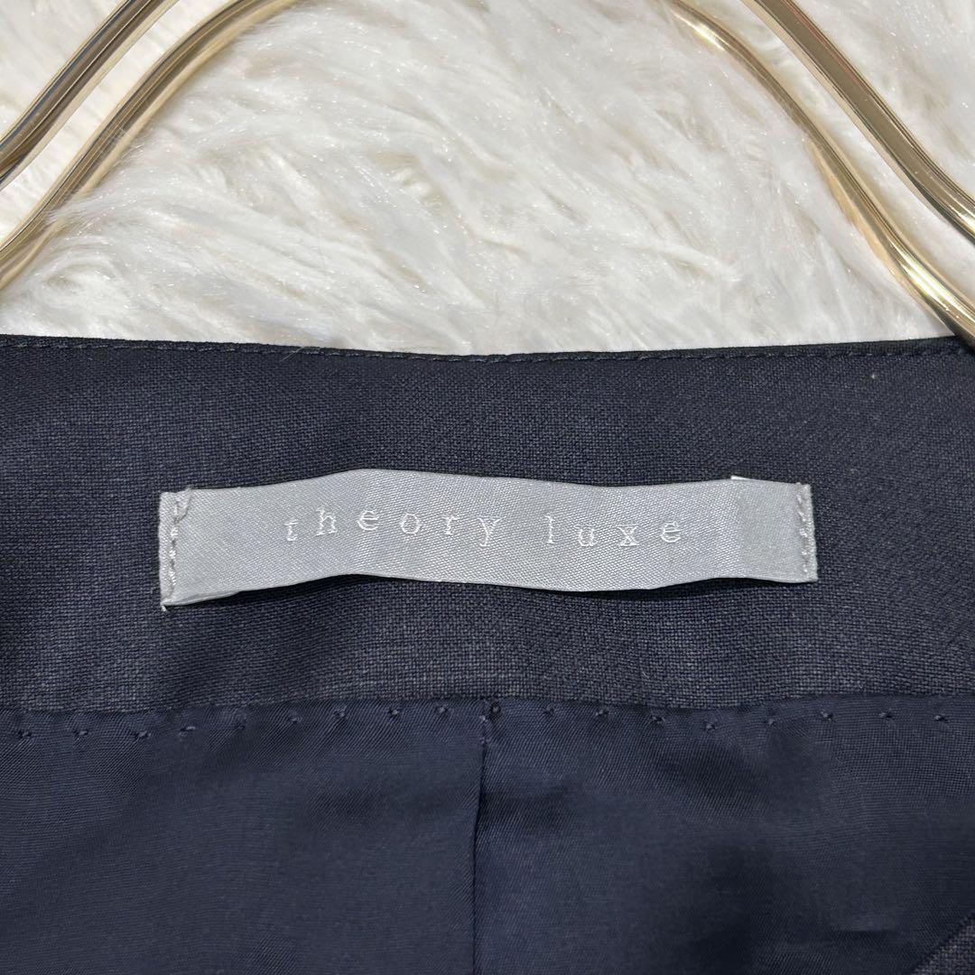 theory luxe ノーカラージャケット ネイビー 40 上品 オフィス