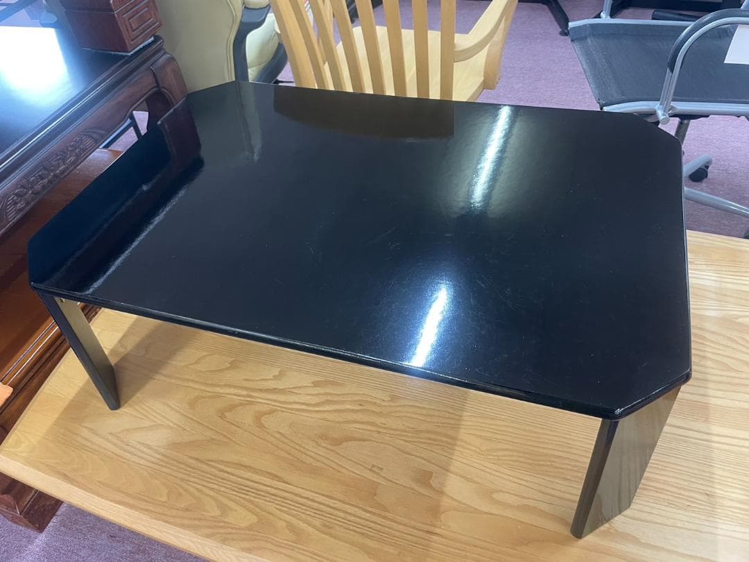 折りたたみ　テーブル　幅90　ブラック　センターテーブル　折脚　サイドテーブル