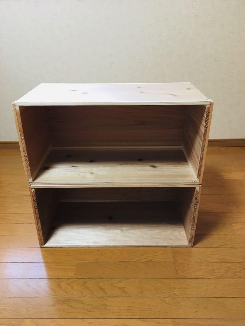 【新品】 青森 りんご箱 プレーナー仕上げ　木箱 木製 杉 2箱セット 新品】 青森 りんご箱 プレーナー仕上げ 木箱 木製 杉 2箱セット