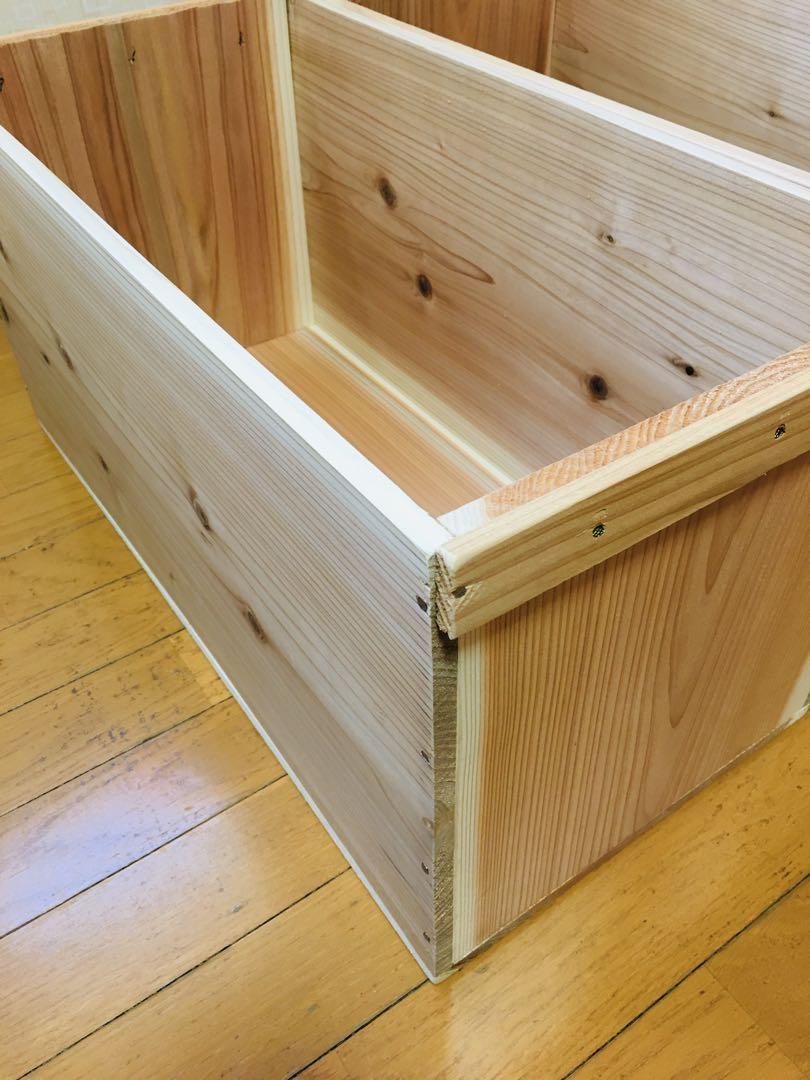【新品】 青森 りんご箱 プレーナー仕上げ　木箱 木製 杉 2箱セット 新品】 青森 りんご箱 プレーナー仕上げ 木箱 木製 杉 2箱セット