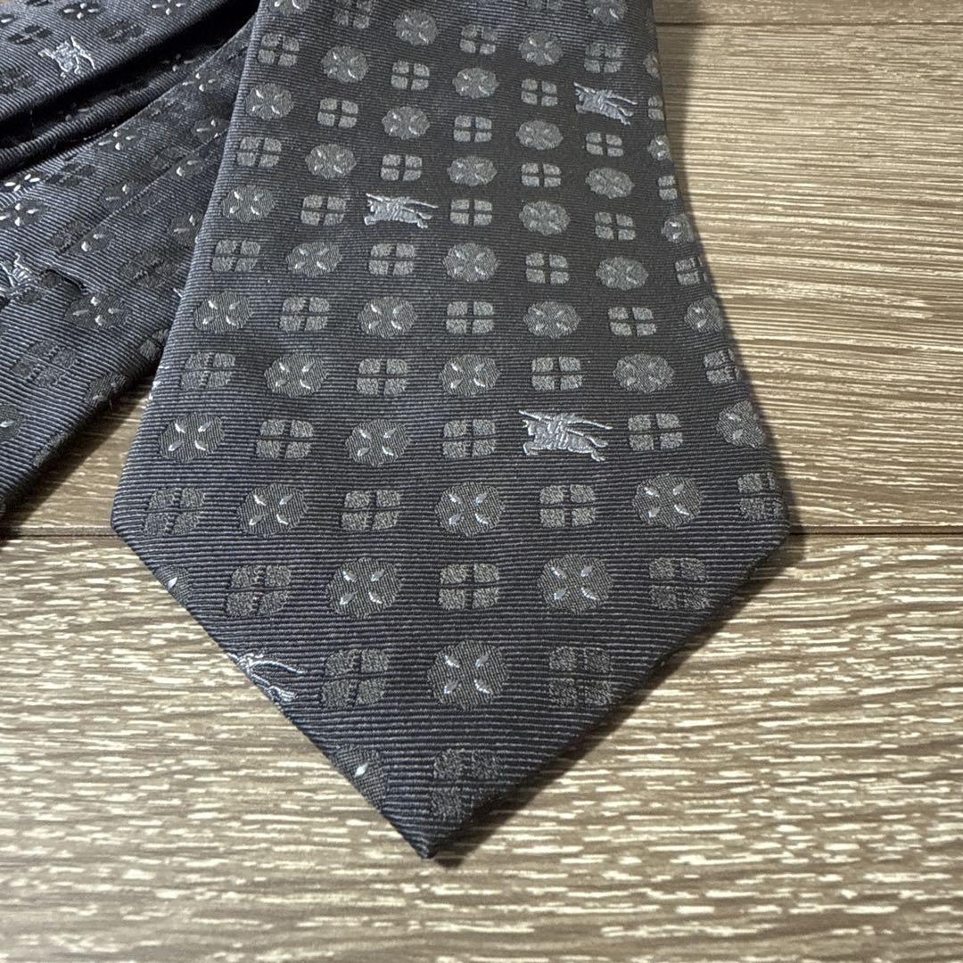 BURBERRY バーバリー ネクタイ チャコール ホース ナイト 美品