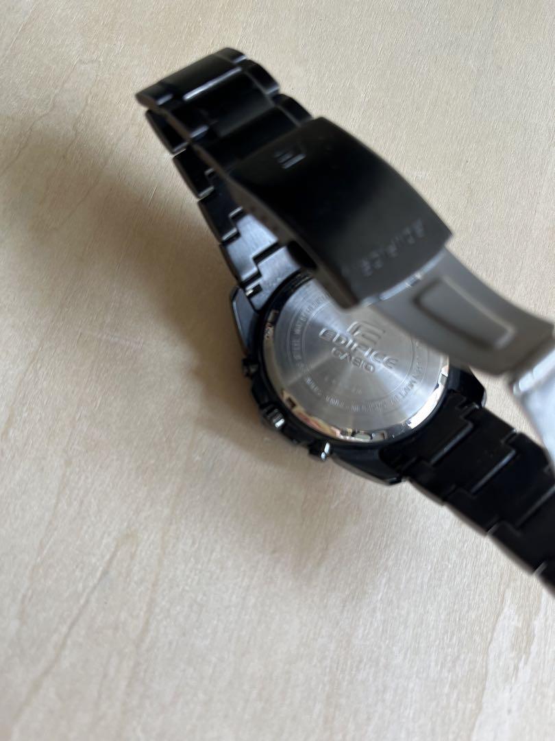 EDIFICE ブラック ブルー　時計　腕時計　クロノグラフ