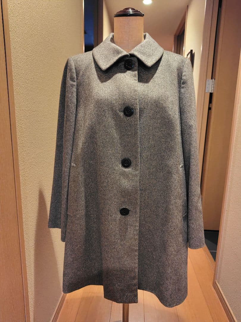 ダックスのグレー ウール コートL Daks