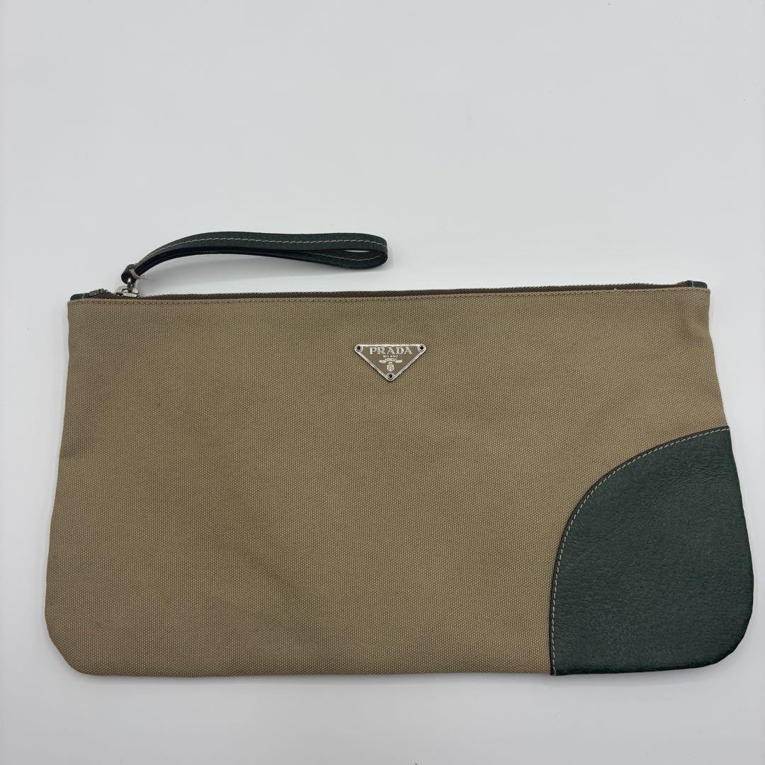 福袋 オンライン PRADA プラダ メルカリ - 三角ロゴ レザー ナイロン クラッチバック バッグ