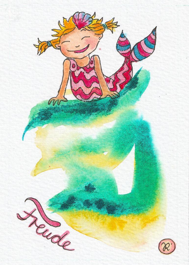 オラクルカード｜海の子たちシリーズ｜Yulibon作｜原画 額入り