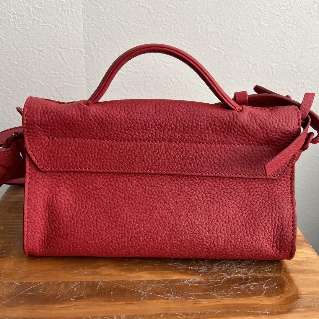 極美品　ザネラート　ニーナ　ハンドバッグ　2way シボ革　斜め掛け　赤