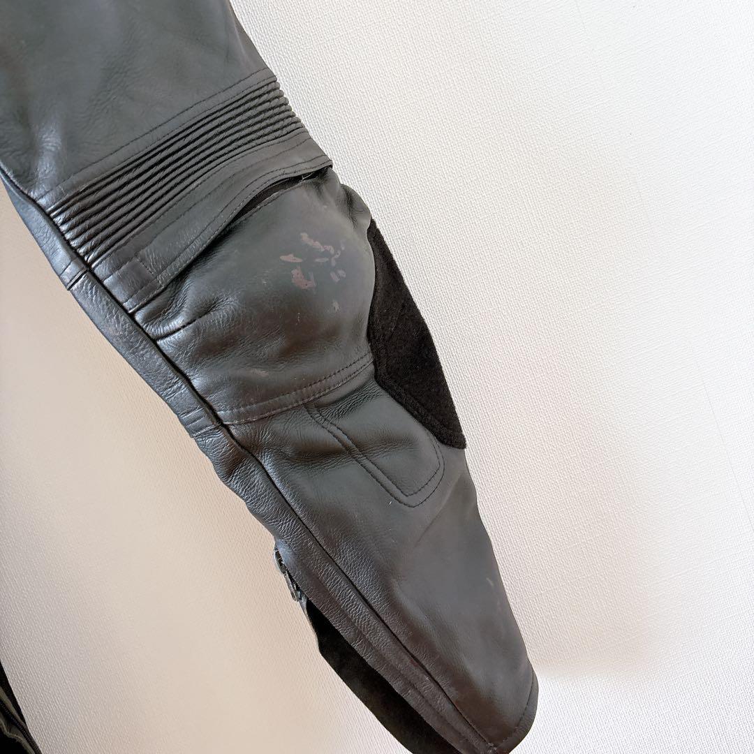 本革 【牛革】カウハイドレザーパンツブーツイン メンズ革パンツ バイク用