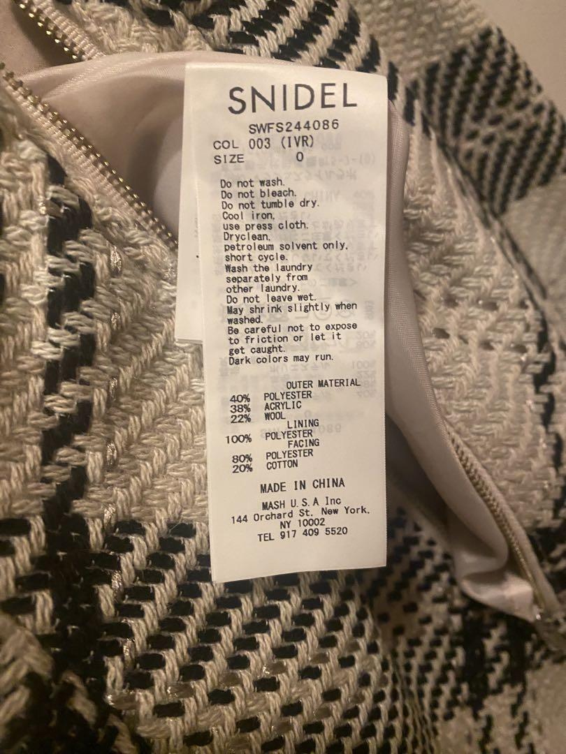 新品・タグ付き　SNIDEL ロービングチェックミニスカート　IVR ※最終価格