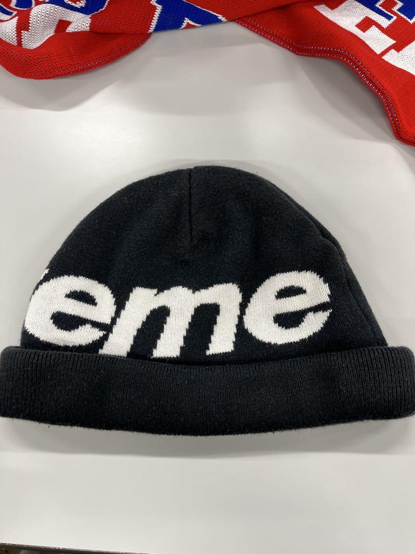 Supreme ロゴビーニー 黒　big logo beanie