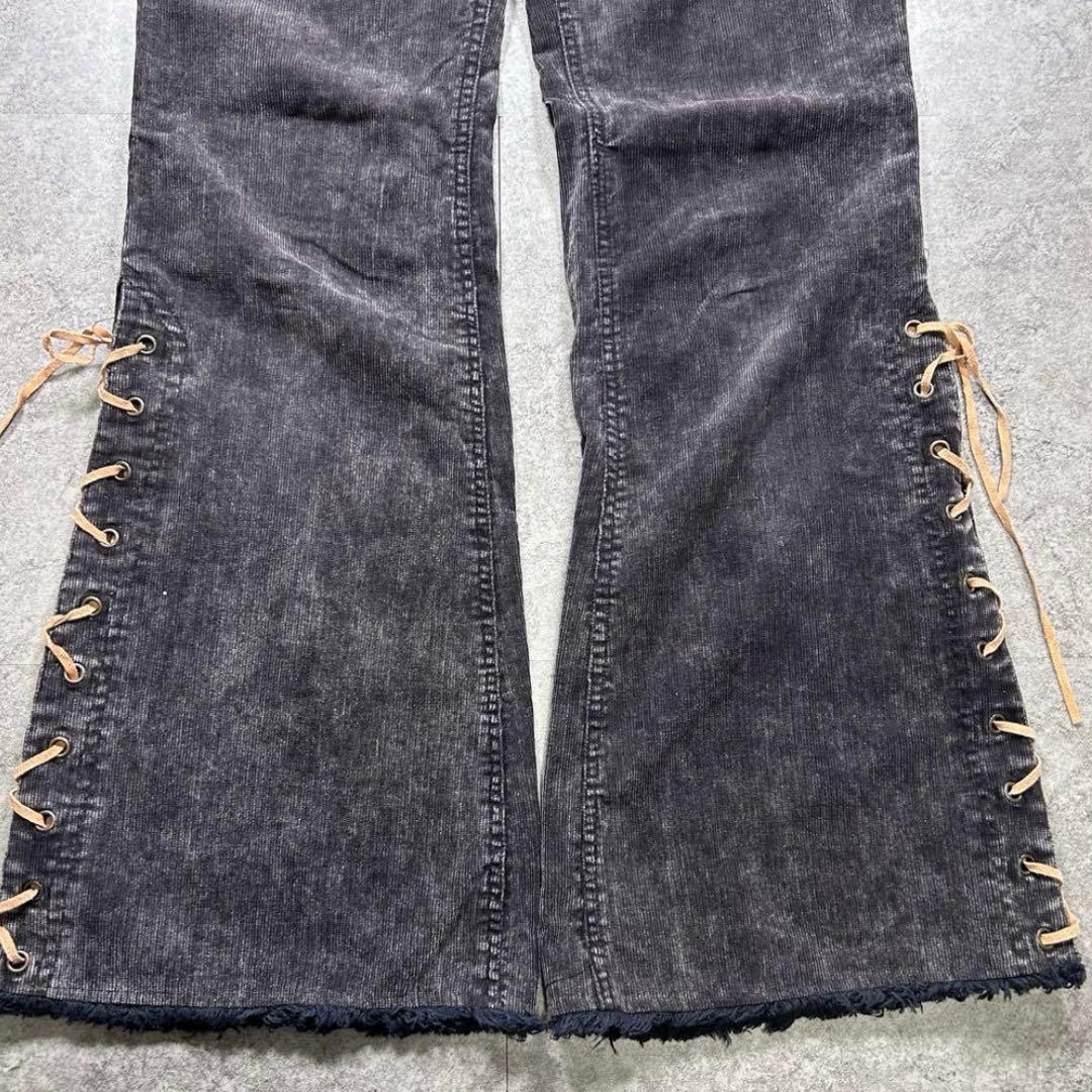 00s【archive】ギミックフレアパンツ/Y2K/レースアップ/編み上げ/黒 00s【archive】ギミックフレアパンツ/Y2K/レースアップ/編み上げ/黒