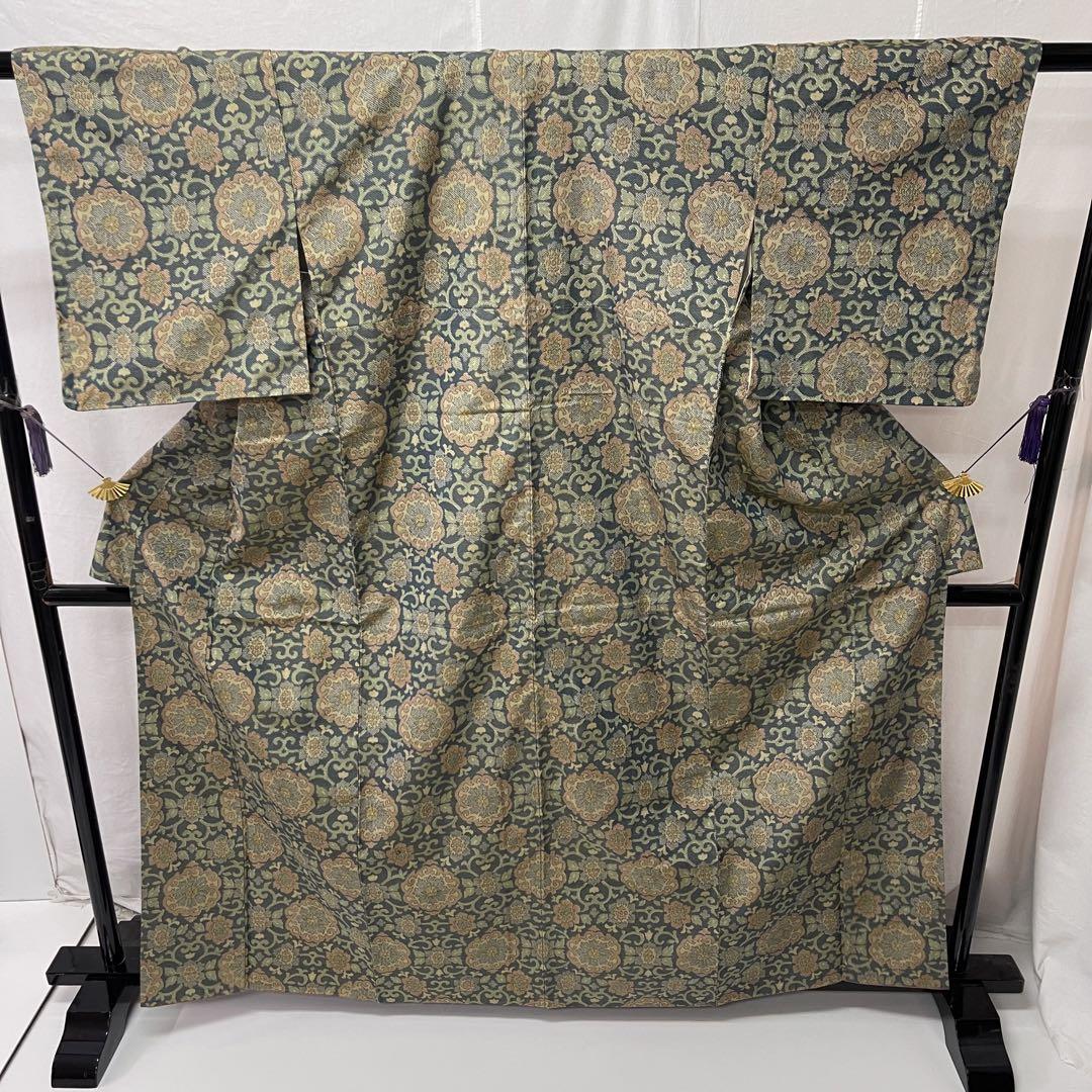 お召し 正倉院 華唐草文様 正絹 k444 お召し 正倉院 華唐草文様 正絹 k444 着物・浴衣