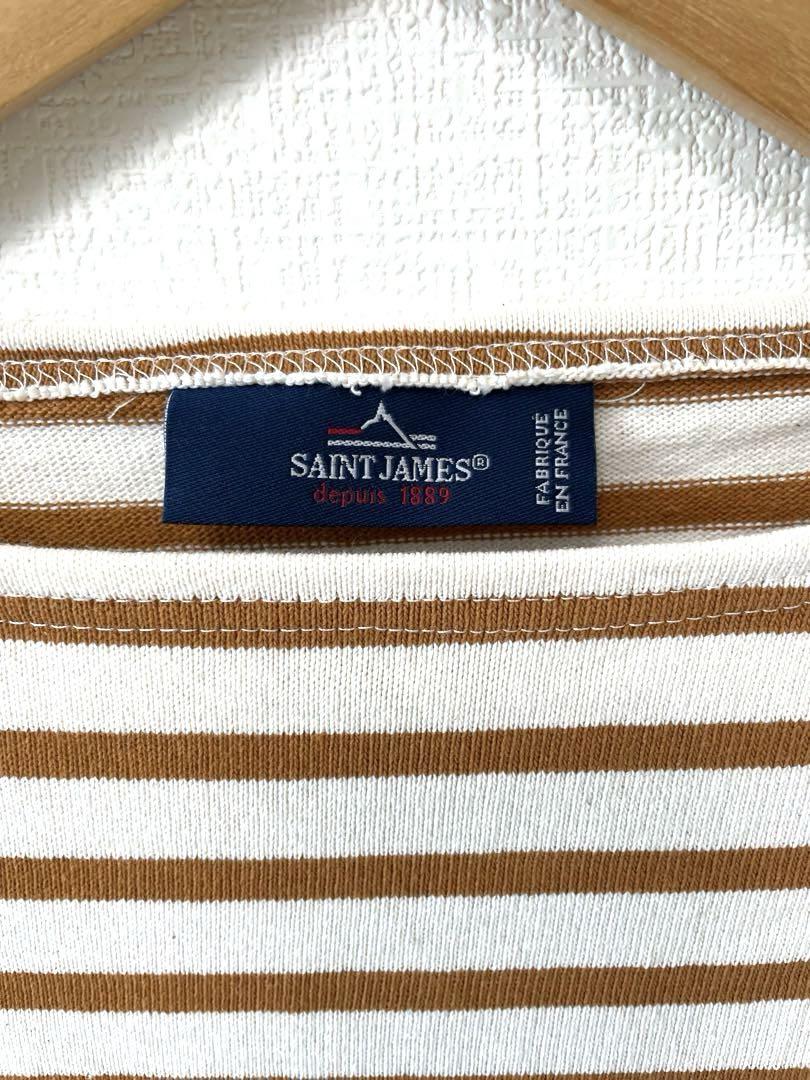 SAINT JAMES 長袖ドロップショルダー T3 ECRU/SIENNE