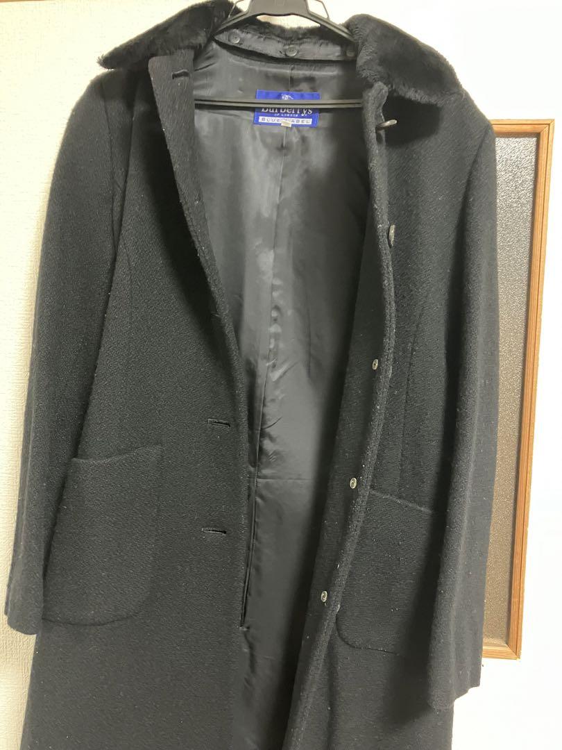 バーバリーブルーレーベル　黒ロングコート