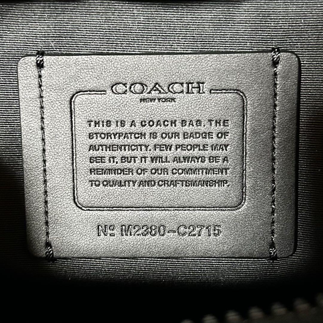 COACH コーチ スムース カーフ レザー トラック クロスボディ バック 黒