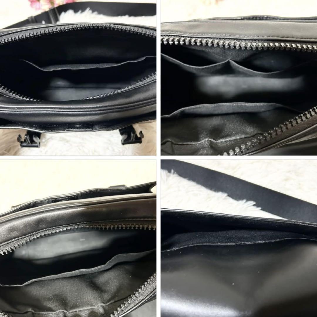 COACH コーチ スムース カーフ レザー トラック クロスボディ バック 黒