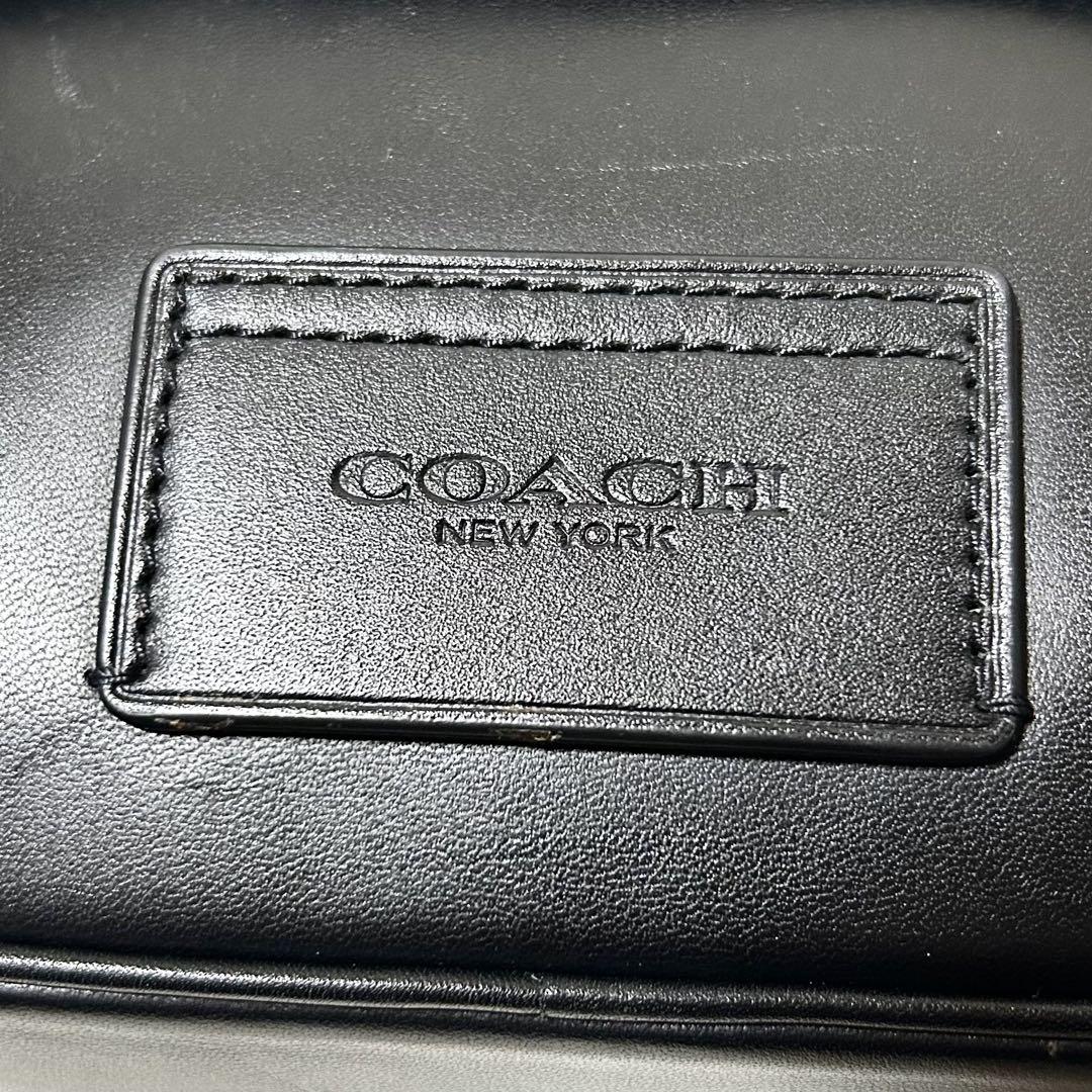 COACH コーチ スムース カーフ レザー トラック クロスボディ バック 黒