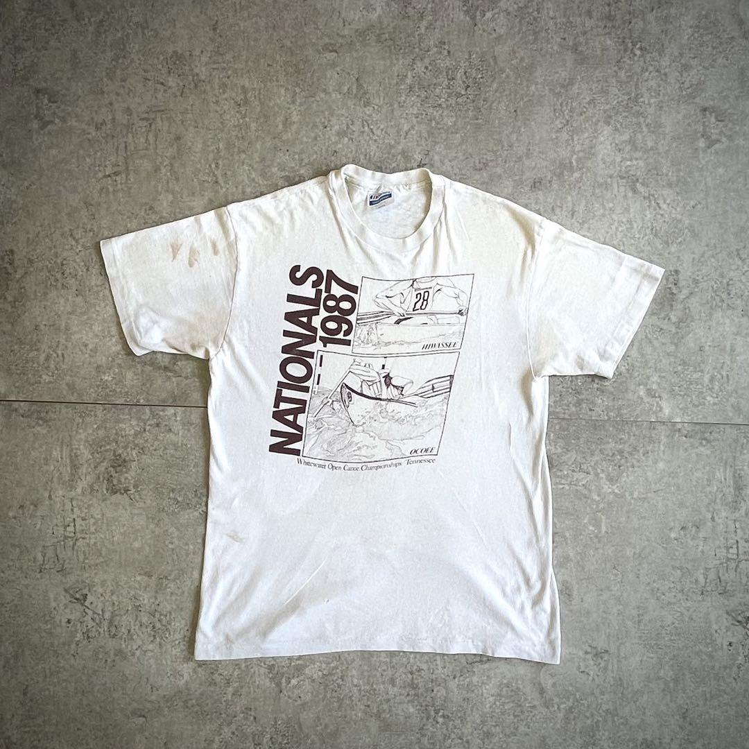 80s Hanes ヘインズ　アメリカ製　Tシャツ　L ラバープリント