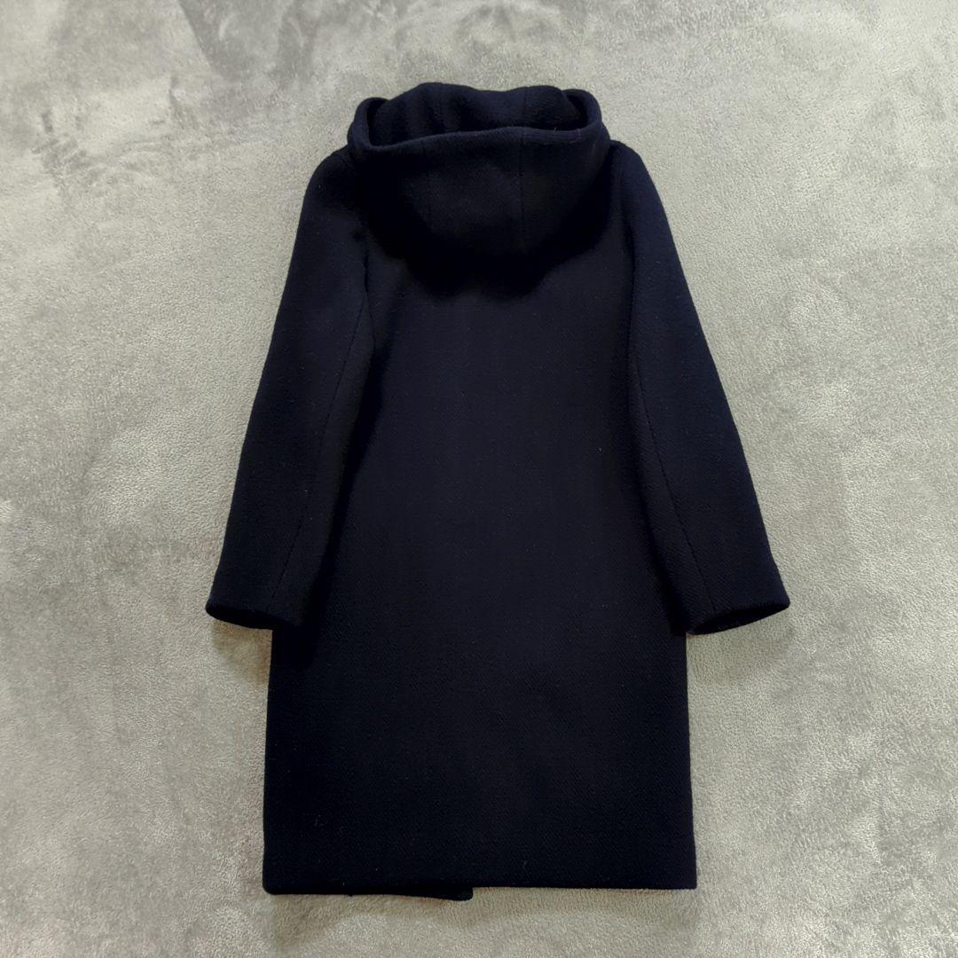 エムズセレクト　フーデッドコート　日本製　ネイビー　近年モデル　美品