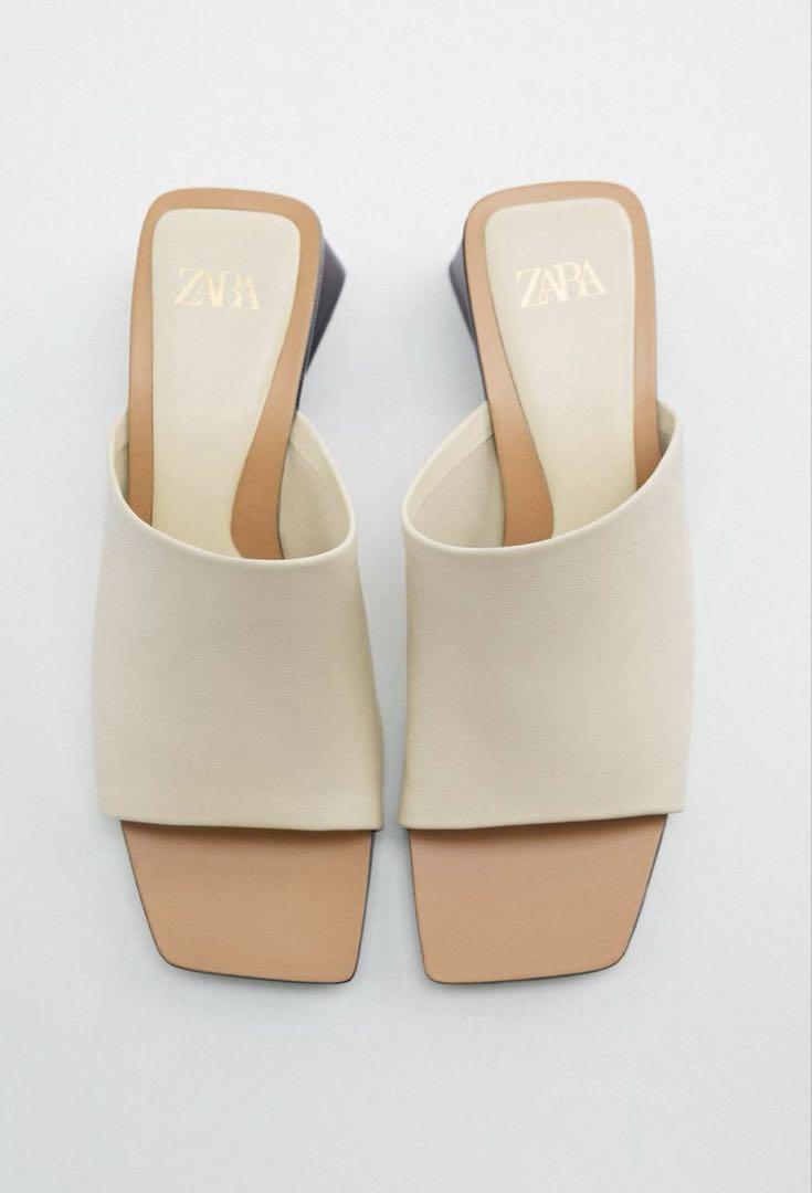 スペイン発送 ZARA オープントゥサンダル 上品カジュアル 限定！ スペイン発送 ZARA 限定版レザーサンダル 上品カジュアル 新作